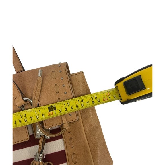 Aimee Kestenberg Womens Washington Tote Bag American Flag Brown Leather Tassel - Picture 7 of 9